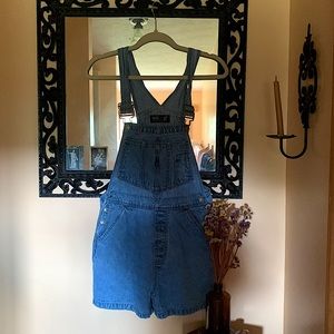 Vintage overall jean shorts